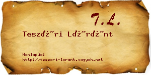 Teszári Lóránt névjegykártya