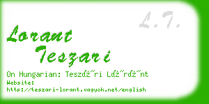 lorant teszari business card